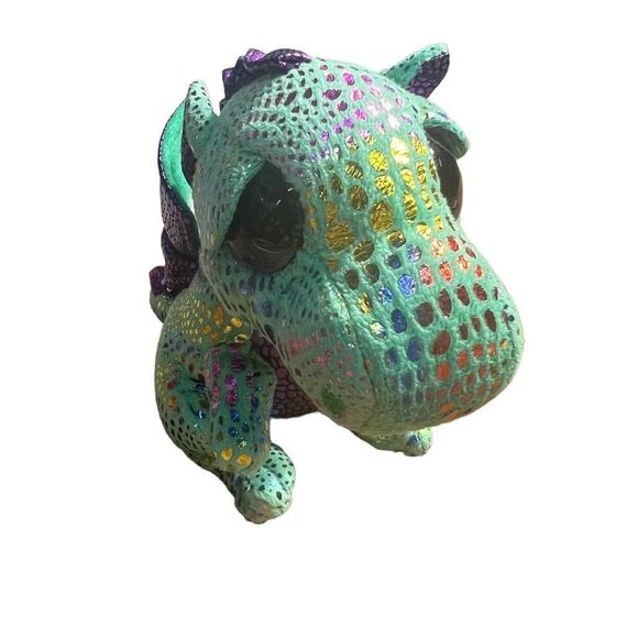 Ty Beanie Boos Cinder the Green Dragon (6 Inch) Stuffed Plush Animal  6” - Picture 2 of 5